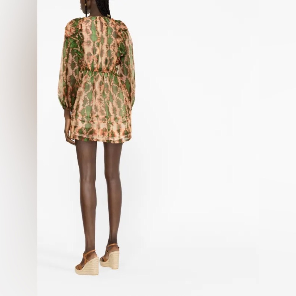 NWT Ulla Johnson Adelaide Silk Ruffles Mini Dress Serpentine Sz 6 Spring Summer - Picture 8 of 16